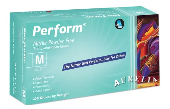 Perform - Teal - Nitrile (200 per box) 10 Per Case