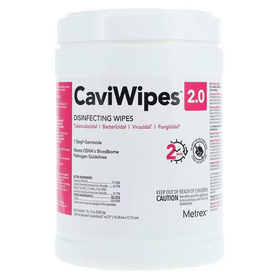Caviwipes 2.0 Metrex Disinfecting Towelettes (12 per case) Sold By The Case Large Container 160/cn (12 per case) Sold By The Case