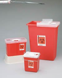 Container Sharps 2 gallon Red Rotor