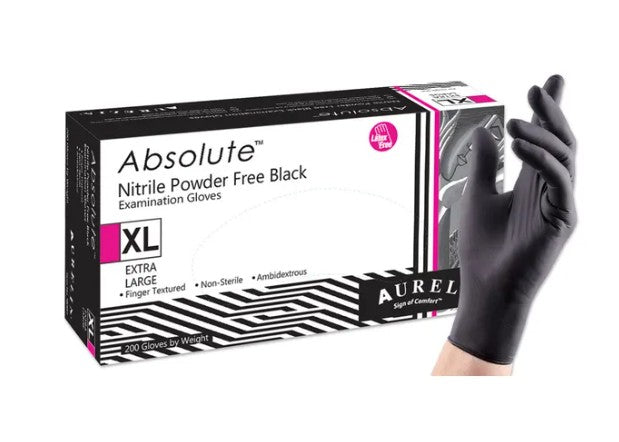 Absolute - Black - Nitrile (200 per box) 10 Per Case