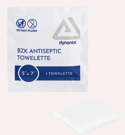 BZK Antiseptic Towelettes, 5 x 7, 10/100/cs (Per 100)