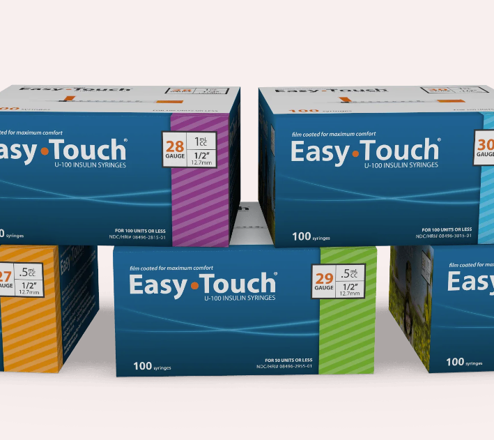 EasyTouch® Insulin Syringes , 31 G, 1 cc, 5/16 in. (8mm), 100 / bx