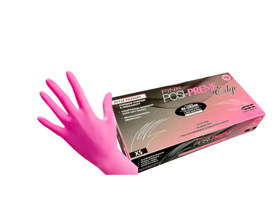 Polychloroprene Edge Exam Gloves, Posi-Prene Edge Powder Free, 12bx/cs