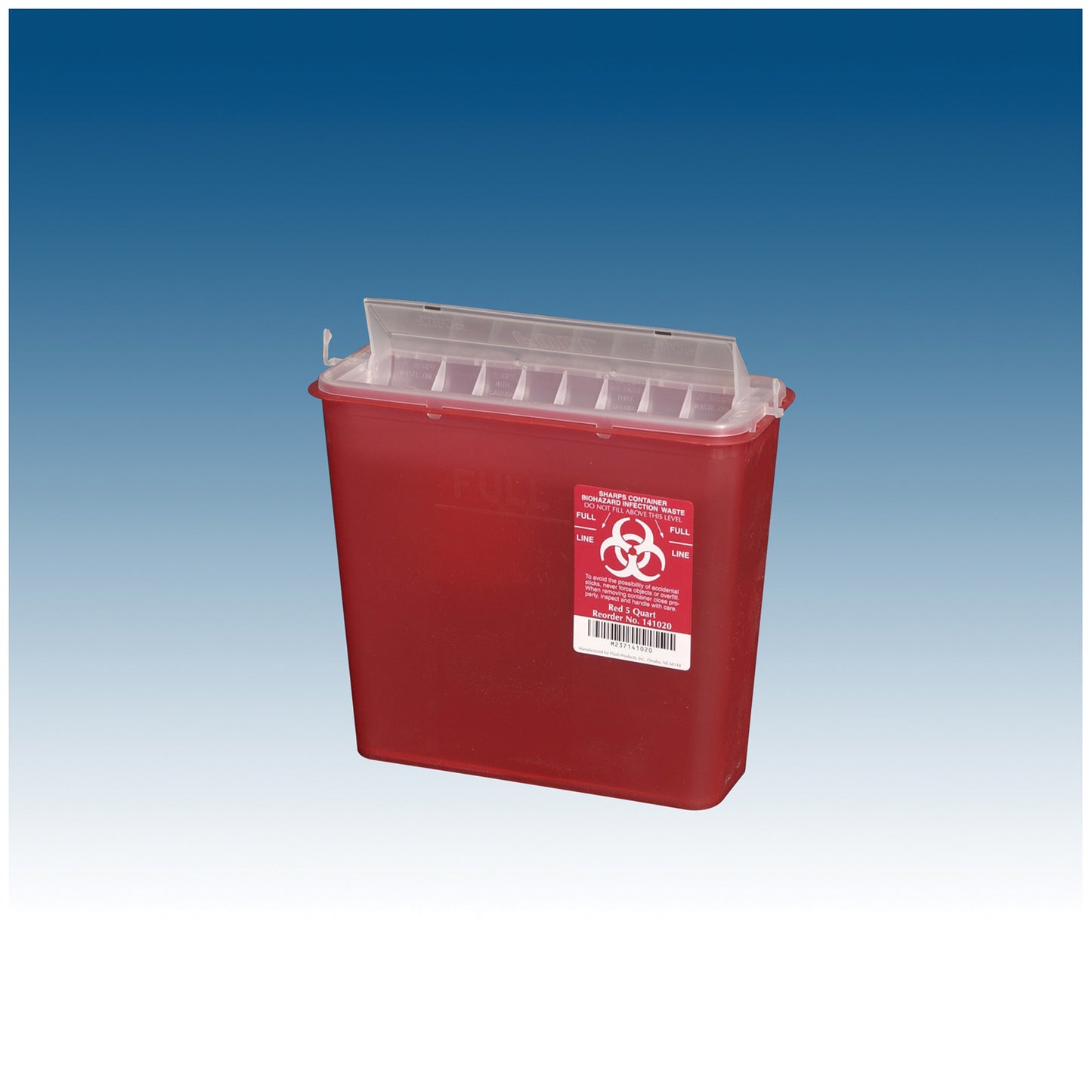 Plasti Wall Mounted/Stand up Sharps  Container - 5 QT - Box of 10