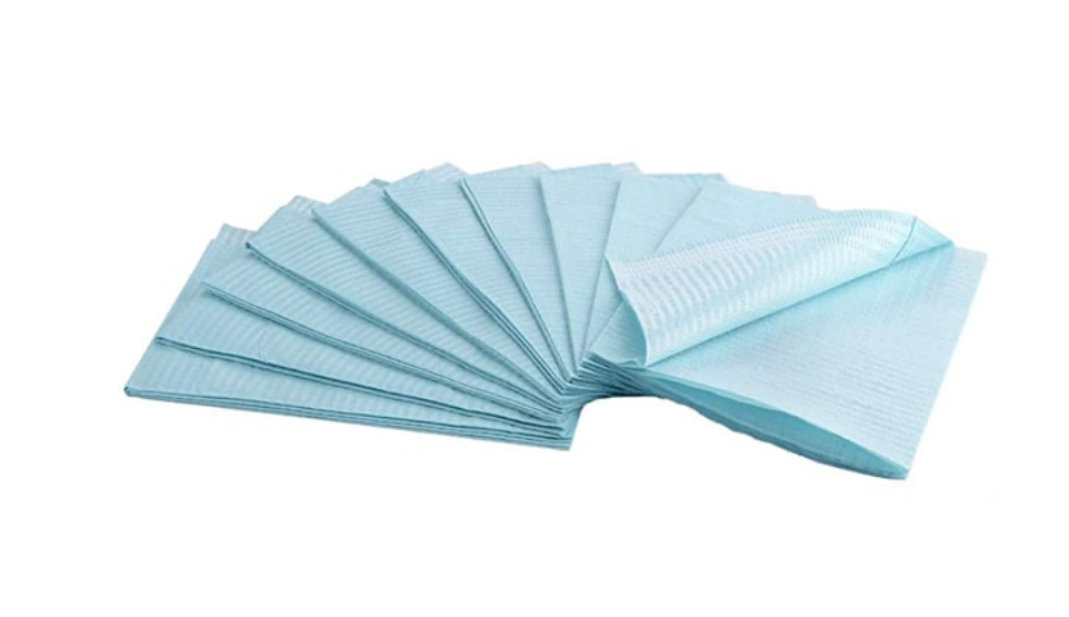 Dental Bib, 13" x 18", 3-Ply Paper + 1-Ply Poly, 500/cs - Value