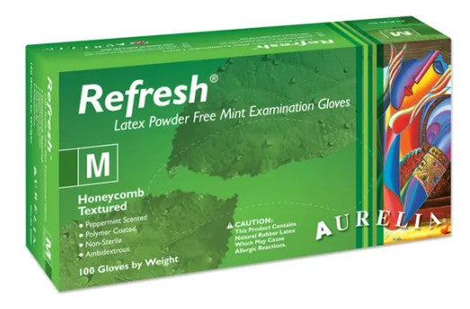 Refresh - Green- Mint Scent - Latex (100 per box) 10 Per Case