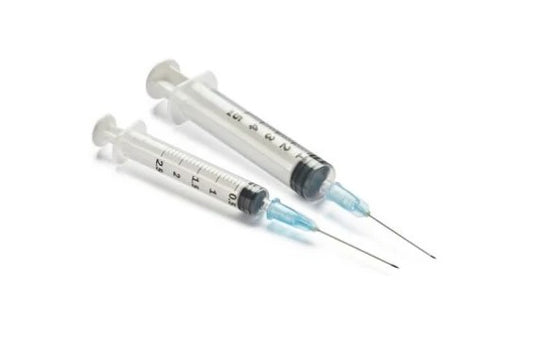 Hypodermic Needle with Syringe - Multiple Sizes - 100/bx